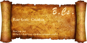 Bartos Csaba névjegykártya