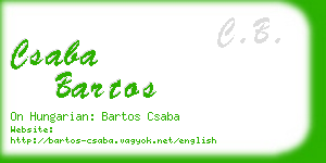 csaba bartos business card
